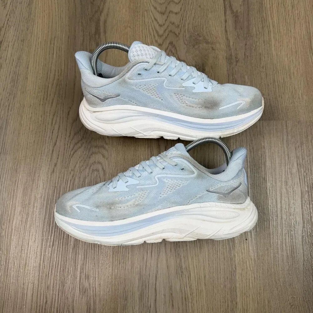 Hoka One One Clifton 10 Shoes Womens Size 8.5 Blue Running Cushioned 1162031 GVR